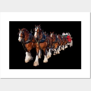 Clydesdale Eight Horse Hitch Posters and Art